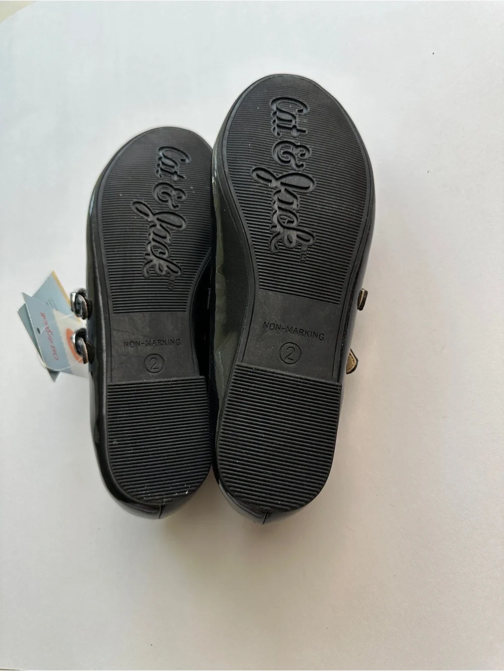 Cat & Jack Girls' Black Patent Double-Strap Mary Jane Shoes